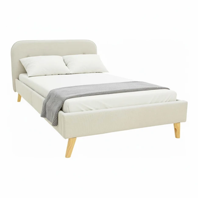 LumiLux pakoworld bed beige fabric, 160x200cm