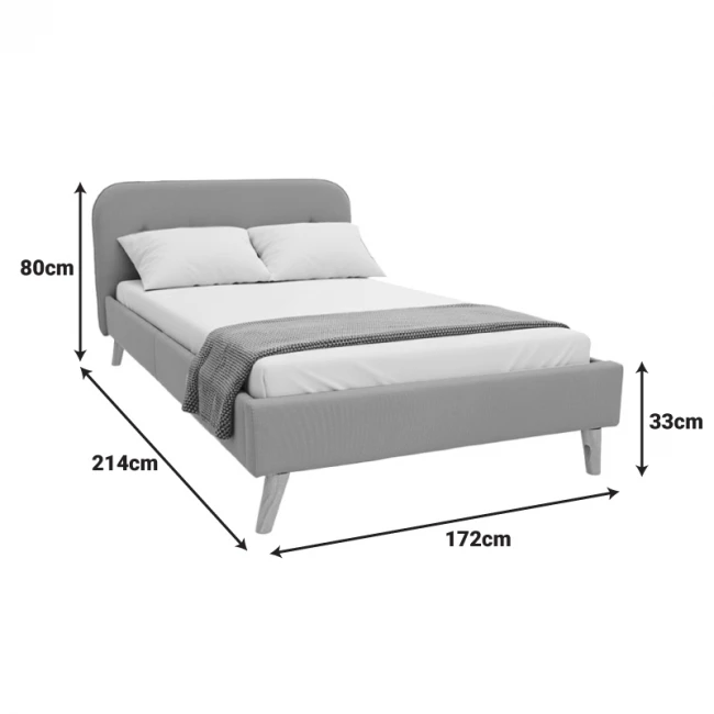 LumiLux pakoworld bed beige fabric, 160x200cm