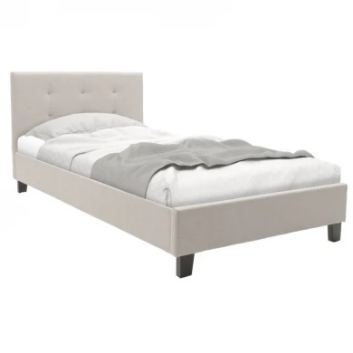 Κρεβάτι Mago pakoworld ύφασμα εκρού 100x200εκ