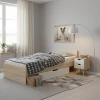 Letto pakoworld single bed with drawer in oak - white shade 90x200cm