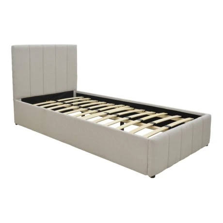 Single bed Rovio pakoworld gray beige fabric 100x200cm