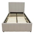 Single bed Rovio pakoworld gray beige fabric 100x200cm