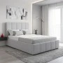 Single bed Rovio pakoworld grey fabric 100x200cm