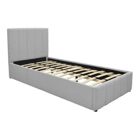 Single bed Rovio pakoworld grey fabric 100x200cm
