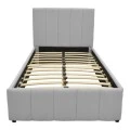 Single bed Rovio pakoworld grey fabric 100x200cm
