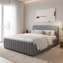 Myrelia pakoworld bed grey fabric 150x200cm
