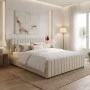 Myrelia pakoworld bed gray beige fabric 150x200cm