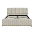 Myrelia pakoworld bed gray beige fabric 150x200cm