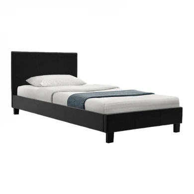 Κρεβάτι Nevil pakoworld 100x200 PU χρώμα μαύρο ματ