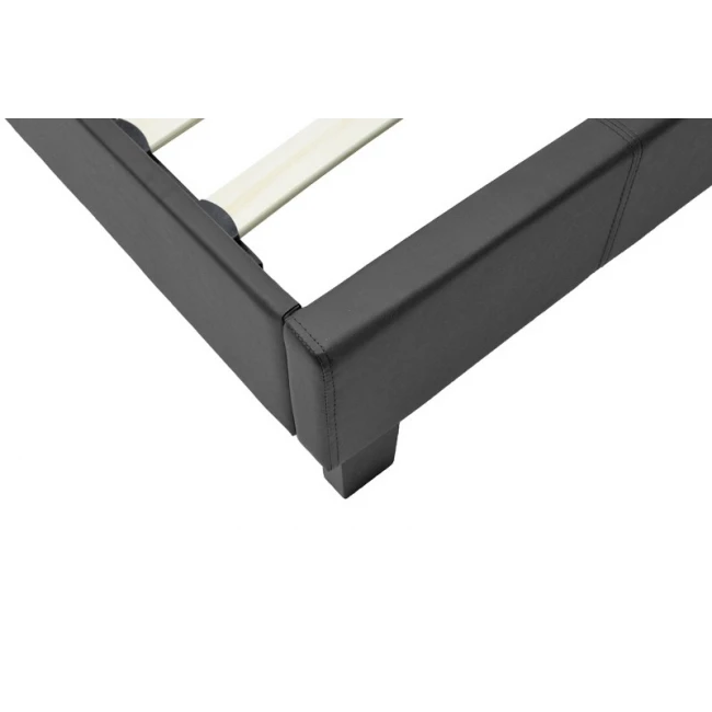 Κρεβάτι Nevil pakoworld 100x200 PU χρώμα μαύρο ματ