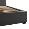 Double bed Norse pakoworld fabric with storage space in dark grey in matte 160x200cm