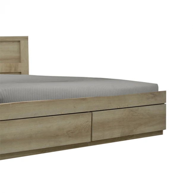 Semi-double bed Nalos pakoworld with drawer castillo-oak 140x200cm