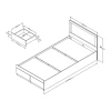 Bed Olympus pakoworld with drawer in light oak 120x200cm