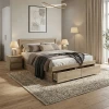 Bed Olympus pakoworld with drawer in light oak color 140x200cm