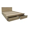 Bed Olympus pakoworld with drawer in light oak color 140x200cm