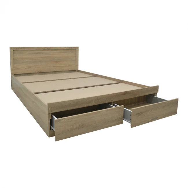 Bed Olympus pakoworld with drawer in light oak color 140x200cm