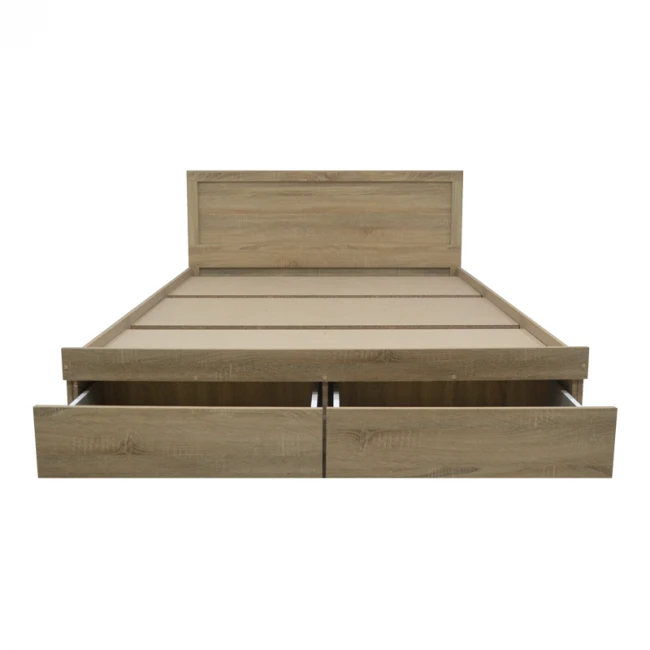 Bed Olympus pakoworld with drawer in light oak color 140x200cm