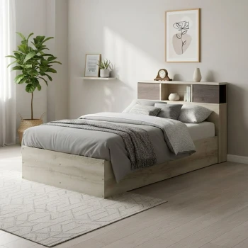 Κρεβάτι OLYMPUS pakoworld σε χρώμα castillo-toro 120x200εκ