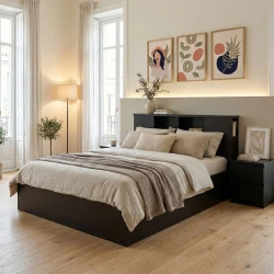 OLYMPUS pakoworld double bed in wenge color 140x200cm