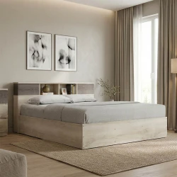 Double bed Olympus pakoworld in castillo-toro colour oak 160x200