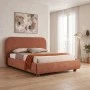 Bed Salena pakoworld terracotta fabric 160x200cm