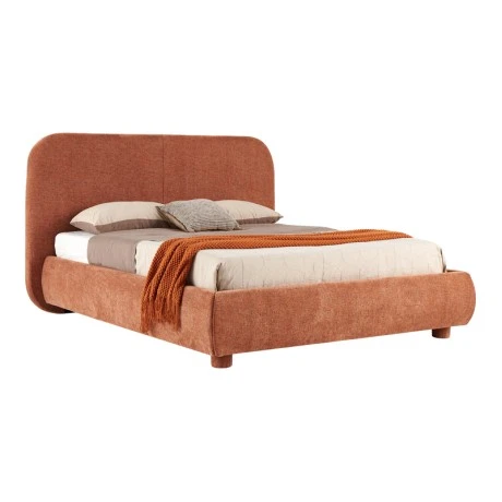 Bed Salena pakoworld terracotta fabric 160x200cm