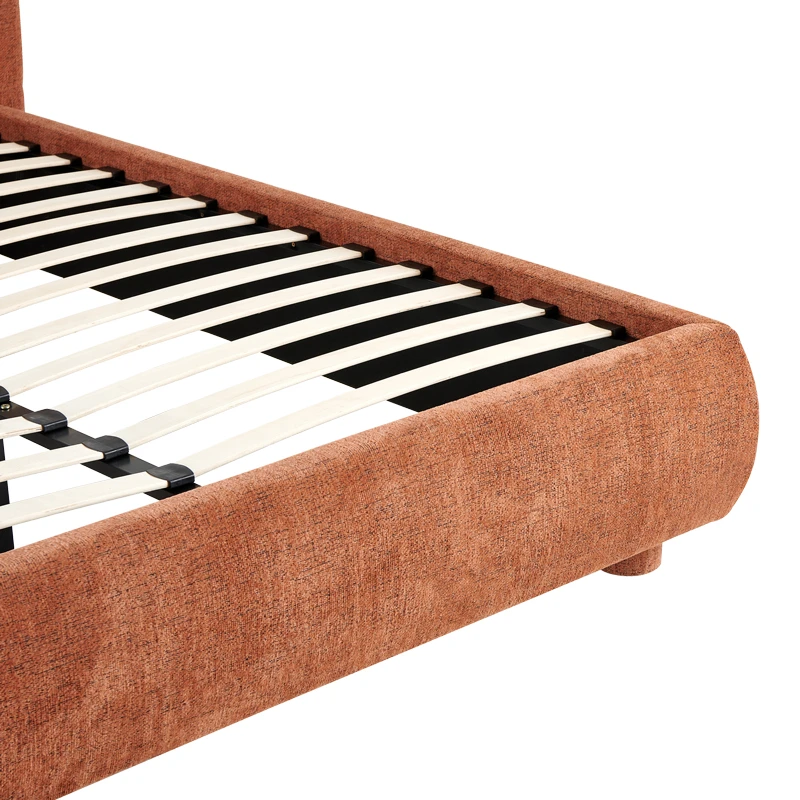 Bed Salena pakoworld terracotta fabric 160x200cm