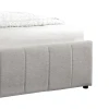 Double bed Tatiana pakoworld fabric light grey with storage 160x200cm