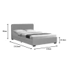 Double bed Veloty pakoworld fabric beige with drawers 150x200cm