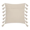 Deco cushion with fringes Erden pakoworld in ivory color 50x50cm