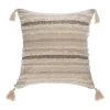 Deco cushion with fringes Polat pakoworld in beige color 59x59cm