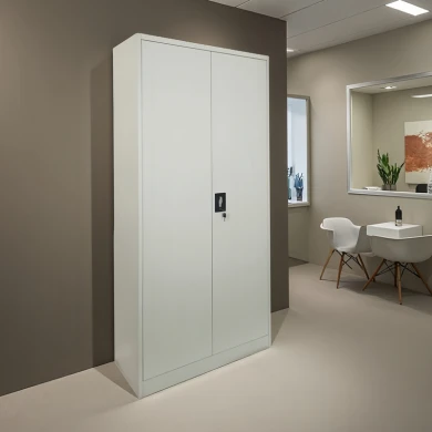 Μεταλλική ντουλάπα Zogi pakoworld με χώρισμα σε ανοιχτό γκρι 90x45x180εκ