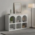 Buffet Emersi pakoworld with shelves mdf in white color 120x35x76cm