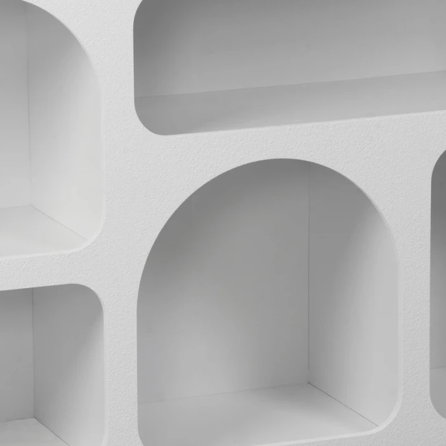 Μπουφές Emersi pakoworld με ράφια mdf σε λευκή απόχρωση 164x34x76εκ