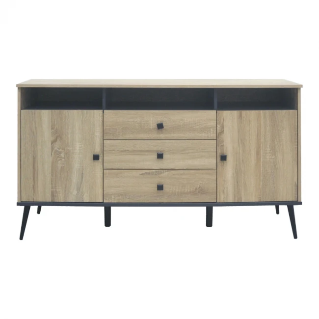 Μπουφές Zezan pakoworld σε sonoma-ανθρακί απόχρωση 140.5x41.5x80εκ