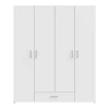 Ντουλάπα ανοιγόμενη τετράφυλλη Generiale pakoworld μελαμίνης λευκή με 3 ράφια γκρι 159x54.5x190.5εκ