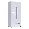 Double Wardrobe Afina pakoworld mdf in white glossy color 100x57x213cm