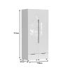 Double Wardrobe Afina pakoworld mdf in white glossy color 100x57x213cm