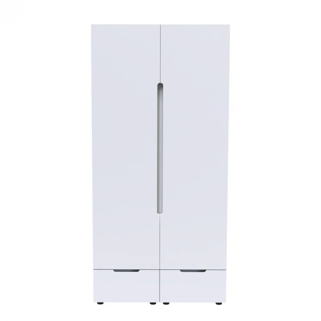 Double Wardrobe Afina pakoworld mdf in white glossy color 100x57x213cm