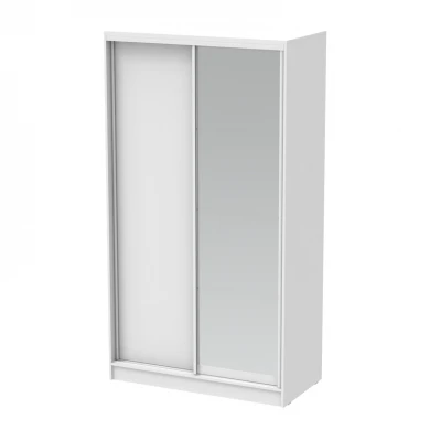 Ντουλάπα δίφυλλη συρόμενη με καθρέφτη Korredor pakoworld σε λευκή απόχρωση 120x60x220εκ