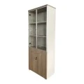 Office wardrobe with glass doors Lictra pakoworld in oak-beige shade 80x40x200cm
