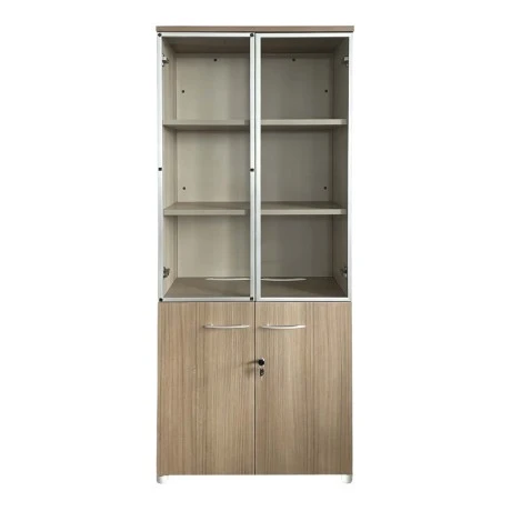 Office wardrobe with glass doors Lictra pakoworld in oak-beige shade 80x40x200cm