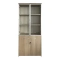 Office wardrobe with glass doors Lictra pakoworld in oak-beige shade 80x40x200cm