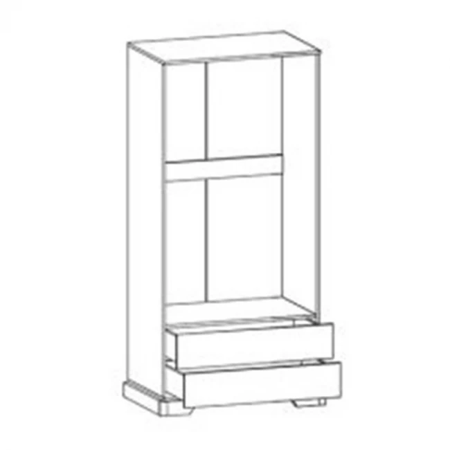 Wardrobe Jaden pakoworld double leaf color golden oak-white antique 101x62x197,5cm