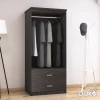 Wardrobe Olympus pakoworld with 2 doors and drawers in wenge colour 81x57x183