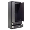 Wardrobe Olympus pakoworld with 2 doors and drawers in wenge colour 81x57x183