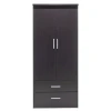 Wardrobe Olympus pakoworld with 2 doors and drawers in wenge colour 81x57x183