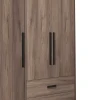 3-door wardrope Edritte pakoworld with drawers light walnut melamine 120x52x195cm