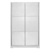 Wardrobe with 2 sliding doors Griffin pakoworld in white colour 121x56.5x180.5cm