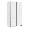 Ντουλάπα ρούχων Kawen pakoworld δίφυλλη με συρόμενες πόρτες λευκό 116.5x60x203εκ